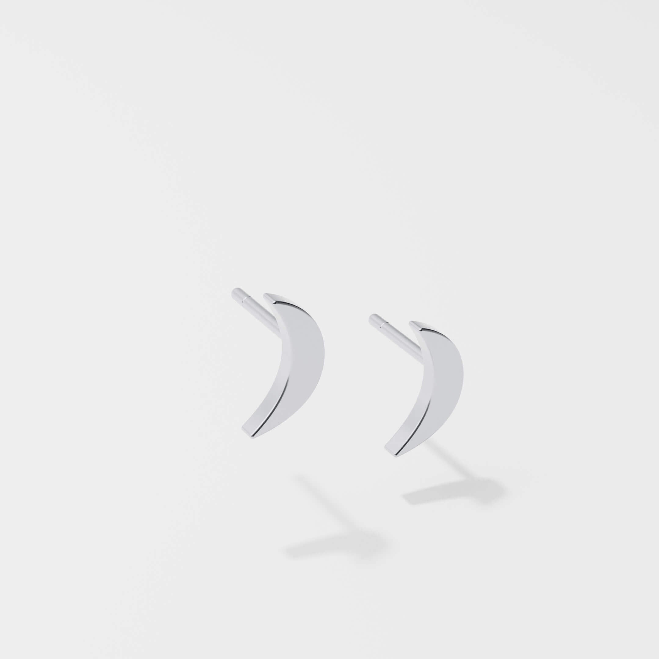 Crescent Moon Studs