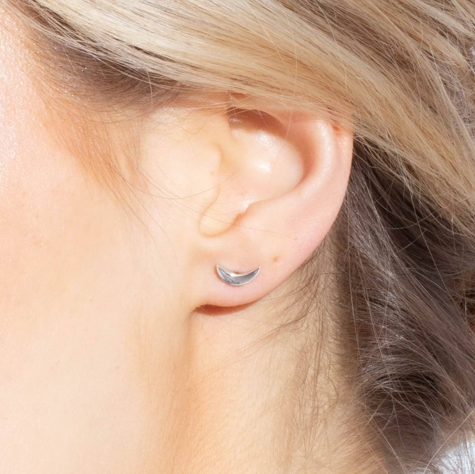 Crescent Moon Studs