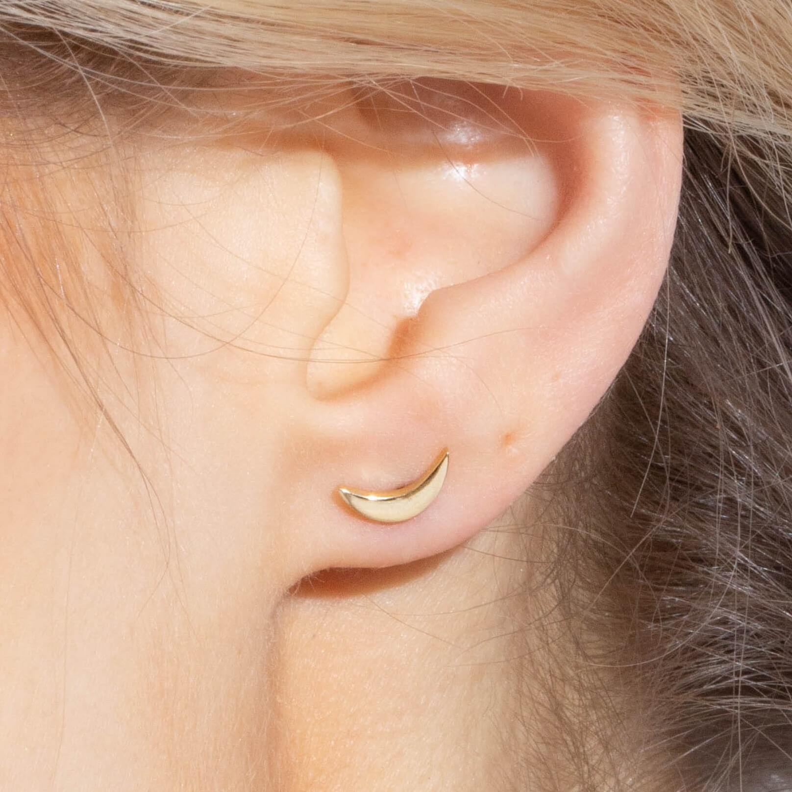 Crescent Moon Studs