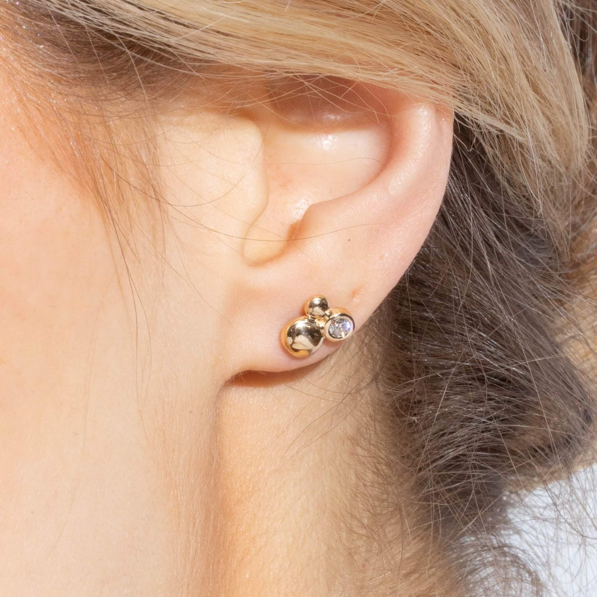 Trio Studs with Diamond